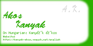 akos kanyak business card